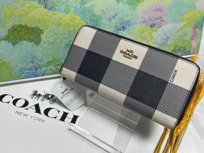 コーチ COACH 長財布 財布 レディース バフ プレイド チェック 