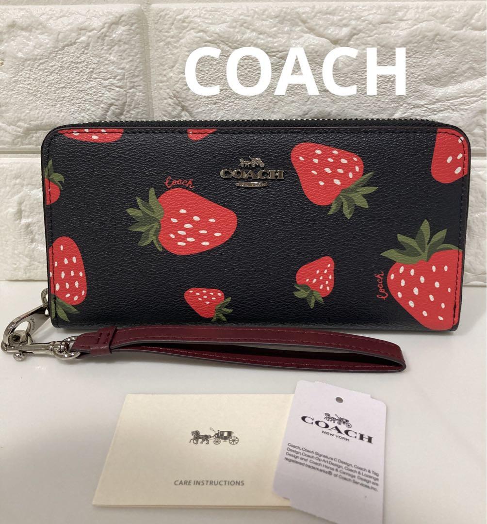 新品♡COACH ワイルド ストロベリー 長財布 イチゴ 新作 ✨