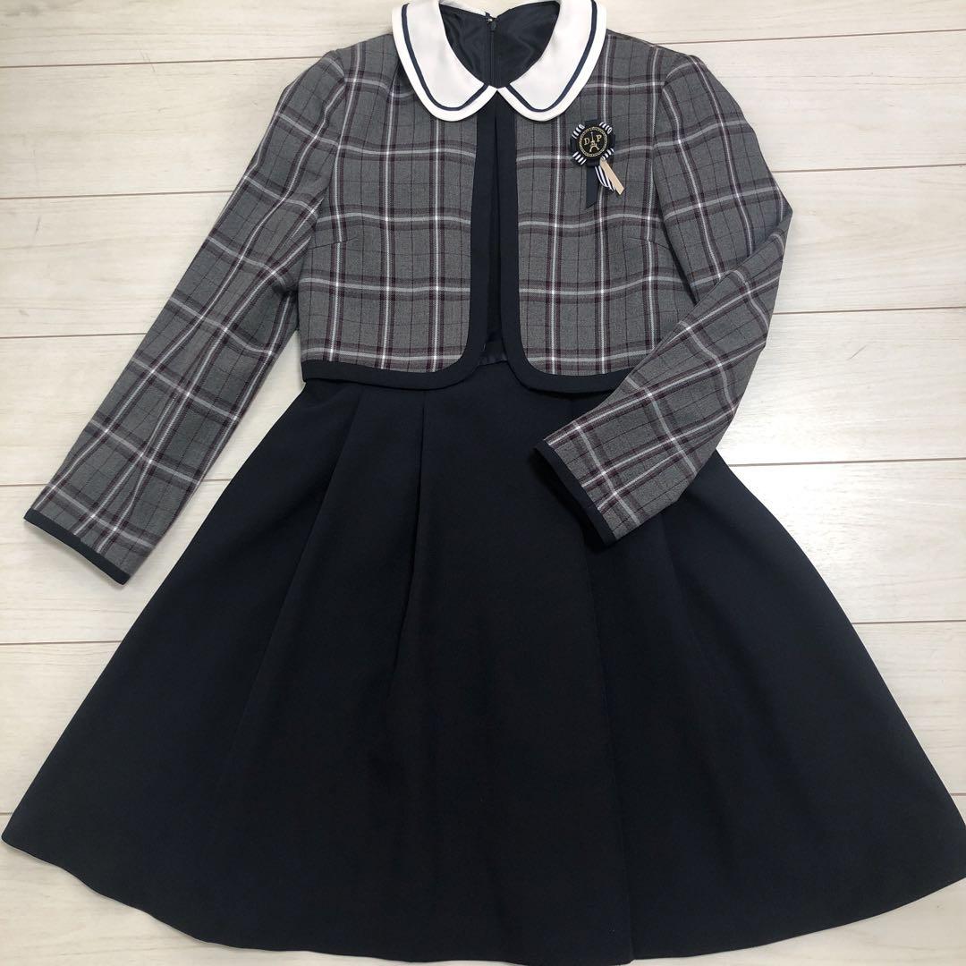 160 女の子　卒業式　卒服　女児　セレモニースーツ　フォーマルアンサンブル